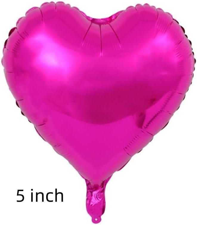50 Pcs Rose red Heart Shaped Balloon Foil Balloon 5 inch Heart Balloon for Valentinge's day Wedding Decoration (rose red)