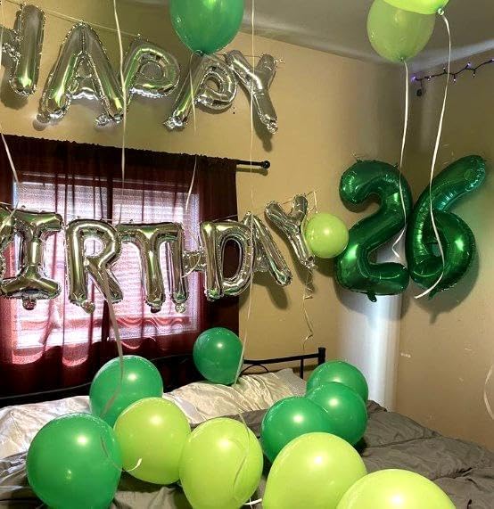 40 Inch Green Mylar Foil Number 6 Birthday Balloon, Digital Balloons for 6 16 Boy Girl Party Decorations Supplies, Big Helium Balloon Numbers for 26 36 46 60 Men Women Anniversary