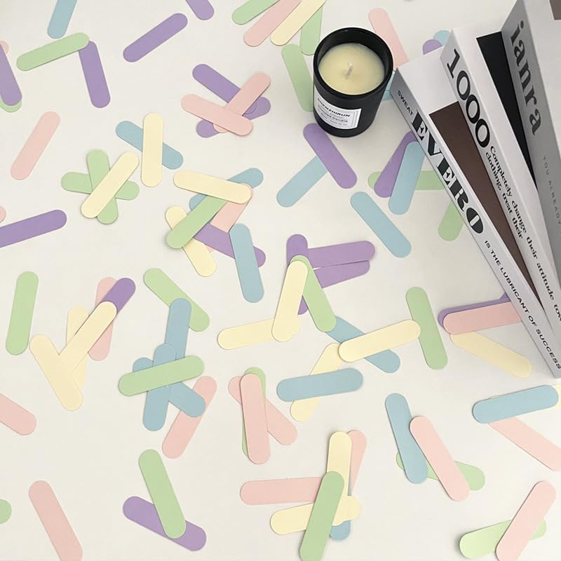 Candy Color Stripes Confetti For Table - Paper Party Decorations For Men Women Boys Girls, Table Sprinkling Scatter Decoration Party Supplies