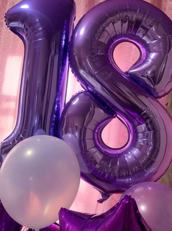 Purple Number 8 Balloon - 40 Inch, Birthday Party Decorations, Anniversary & Graduation Supplies
