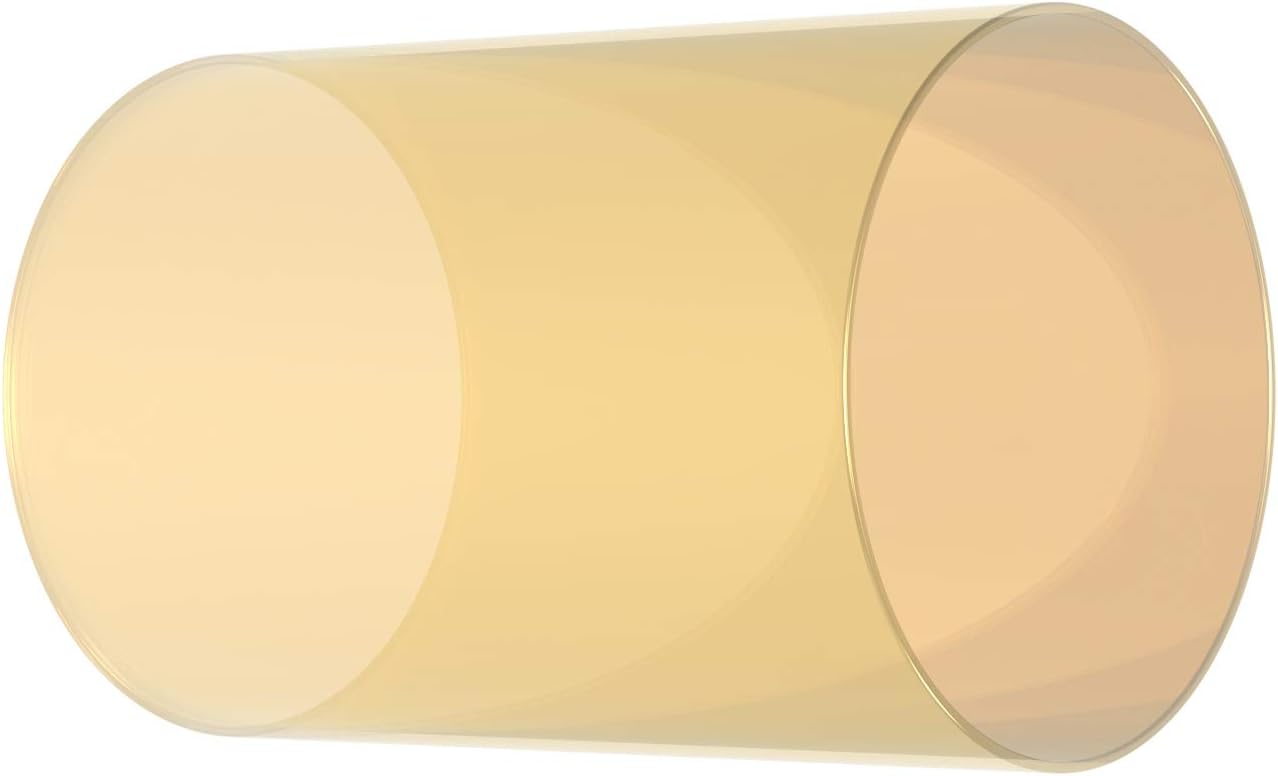 Electroplated Glass Hurricane Mirror Effect Cylinder Candle Holder Bottomless Glass Sleeve Lamp Shade Replacement (Gold,5X12)