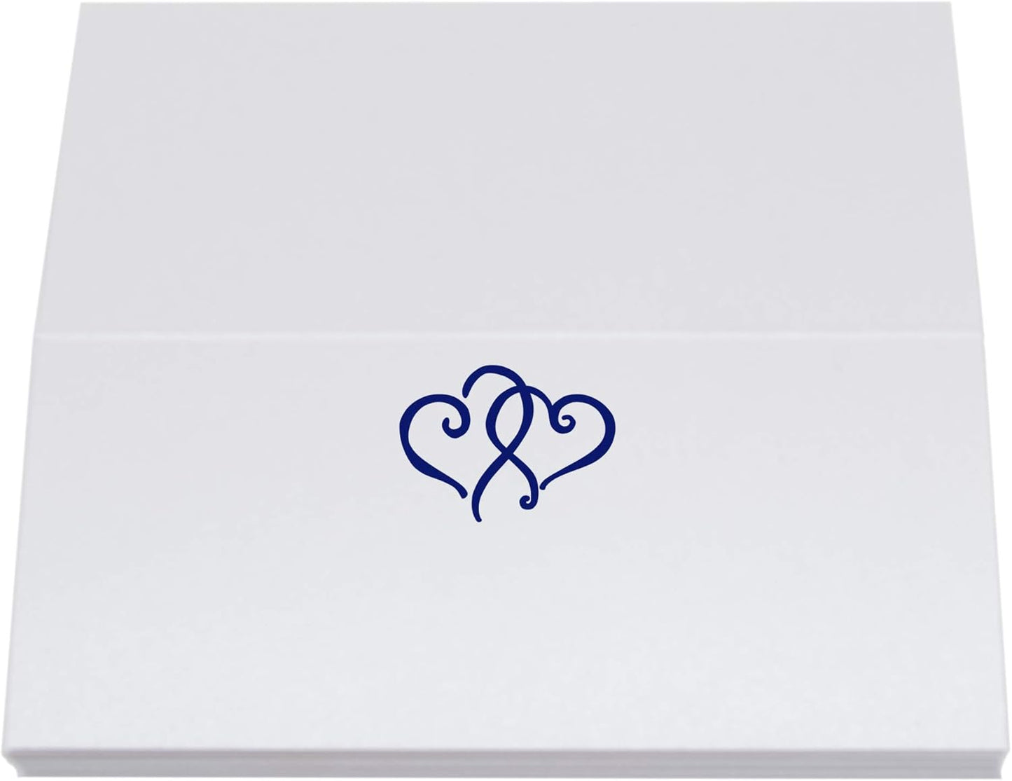 Linked Hearts Place Cards, Navy (Choose Color), Set of 60, Pre-cut and Scored - Wedding, Party, Dinner, and Special Events - Made in the USA