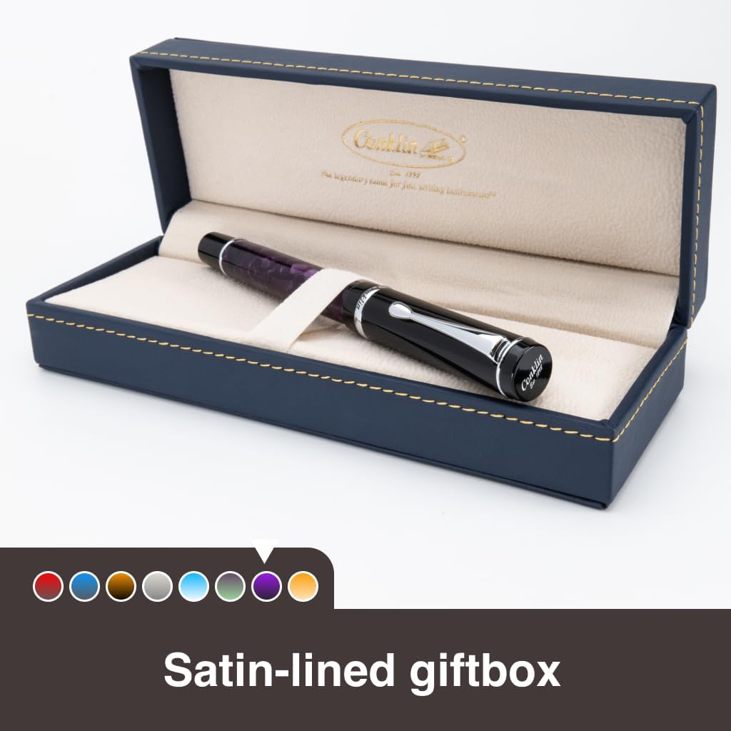 Conklin Duragraph Fountain Pen Purple Nights - Broad Nib, Elegant Writing Instrument with Rich Purple Finish