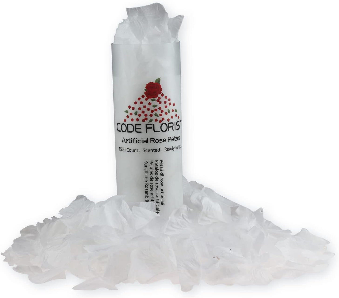 CODE FLORIST 1500 PCS White Silk Rose Petals for Valentine's Day,Romantic Night,Wedding,Proposal Anniversary Flower Decorations(Separated,Scented)
