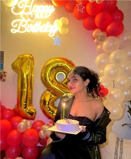 Gold Mylar Number 18 Balloon 40 inch, Number 18 Birthday Balloon for Boy Girl, Gold Foil 18 Balloon for 18 Birthday Party, Anniversary Celebration Number Balloons Decorations