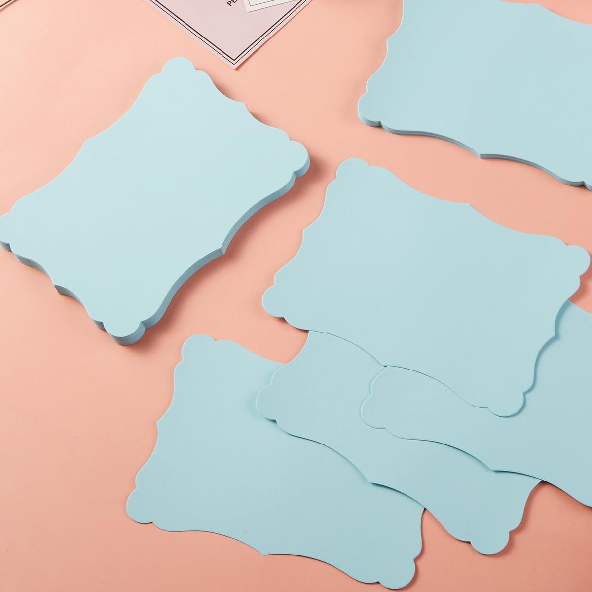 50 Pack Blank Kraft Cards Cardstock Thick Paper Brown Greeting Cards for DIY Gift Card Menus, Baby Shower and Wedding Invitations (Light Blue, 4x6IN)