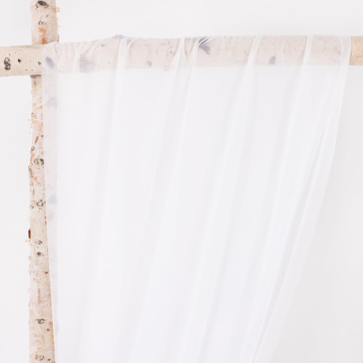 MLMW Wedding Arch Draping Fabric 1 Panel 29" x 20Ft White Sheer Wedding Arch Backdrop Drapes Outdoor Curtain for Ceremony Party Background Ceiling Decor