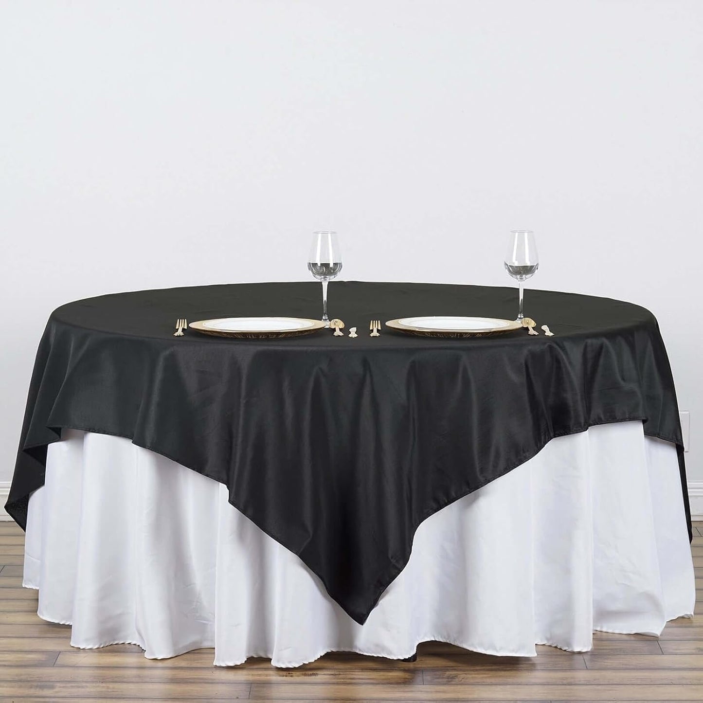 Efavormart 90" Black Wholesale Linens Polyester Square Linen Tablecloth for Kitchen Dining Catering Wedding Birthday Party Events