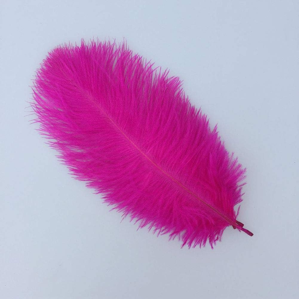 Sowder 8-10inch(20-25cm) Ostrich Feathers Plume for Wedding Centerpieces Home Decoration Pack of 10pcs(Fuchsia)