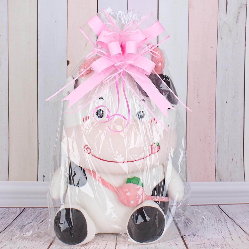 WEWILUCK Pink Pull Bows for Presents - Large Gift Bows for Gift Baskets, Flower Paper Wrapping, Ideal for Women, Party, Valentines Day, and More(8 inches, 10PCS)