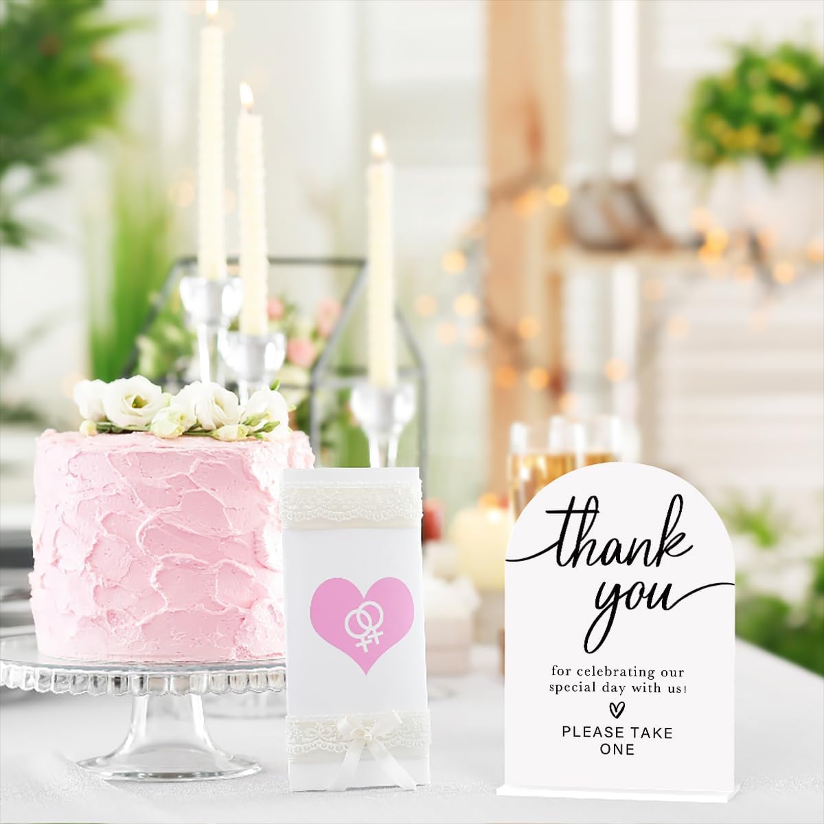 Acrylic Wedding Sign Thank You Sign for Wedding Wedding Signs for Ceremony Modern Calligraphy Arch Acrylic Table Top Sign for Wedding Reception and Event Party Table(white)