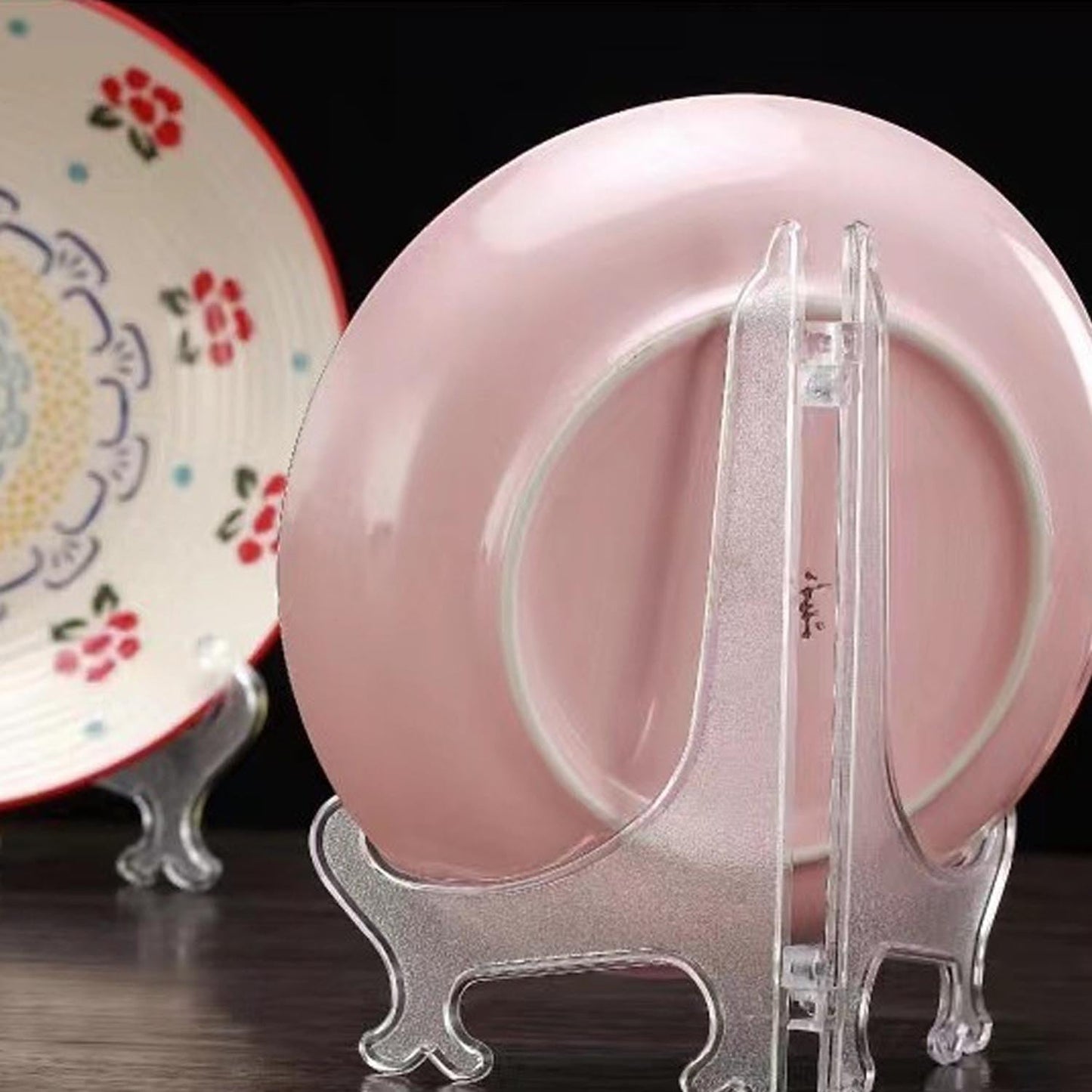 12 Pack 5 Inch Clear Plastic Easels or Stand/Plate Holders to Display Pictures or Other Items at Weddings, Plate Stands for Home Decoration, Birthdays, Tables