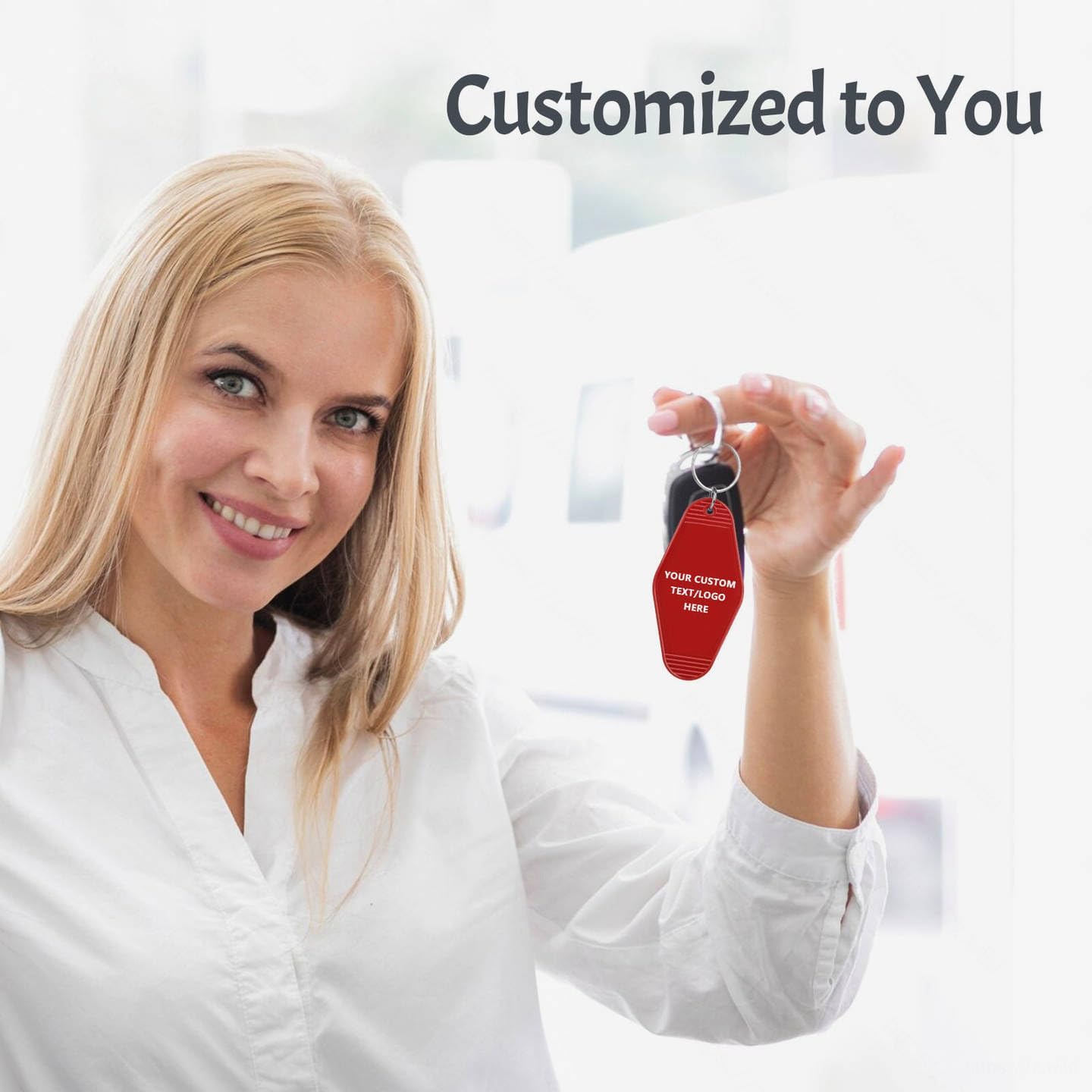 Custom Vintage Hotel Motel Keychains 150 Pack, Personalized Logo, Text Bulk - Perfect for Tradeshows, Campaign Gifts - Customizable Key Tags