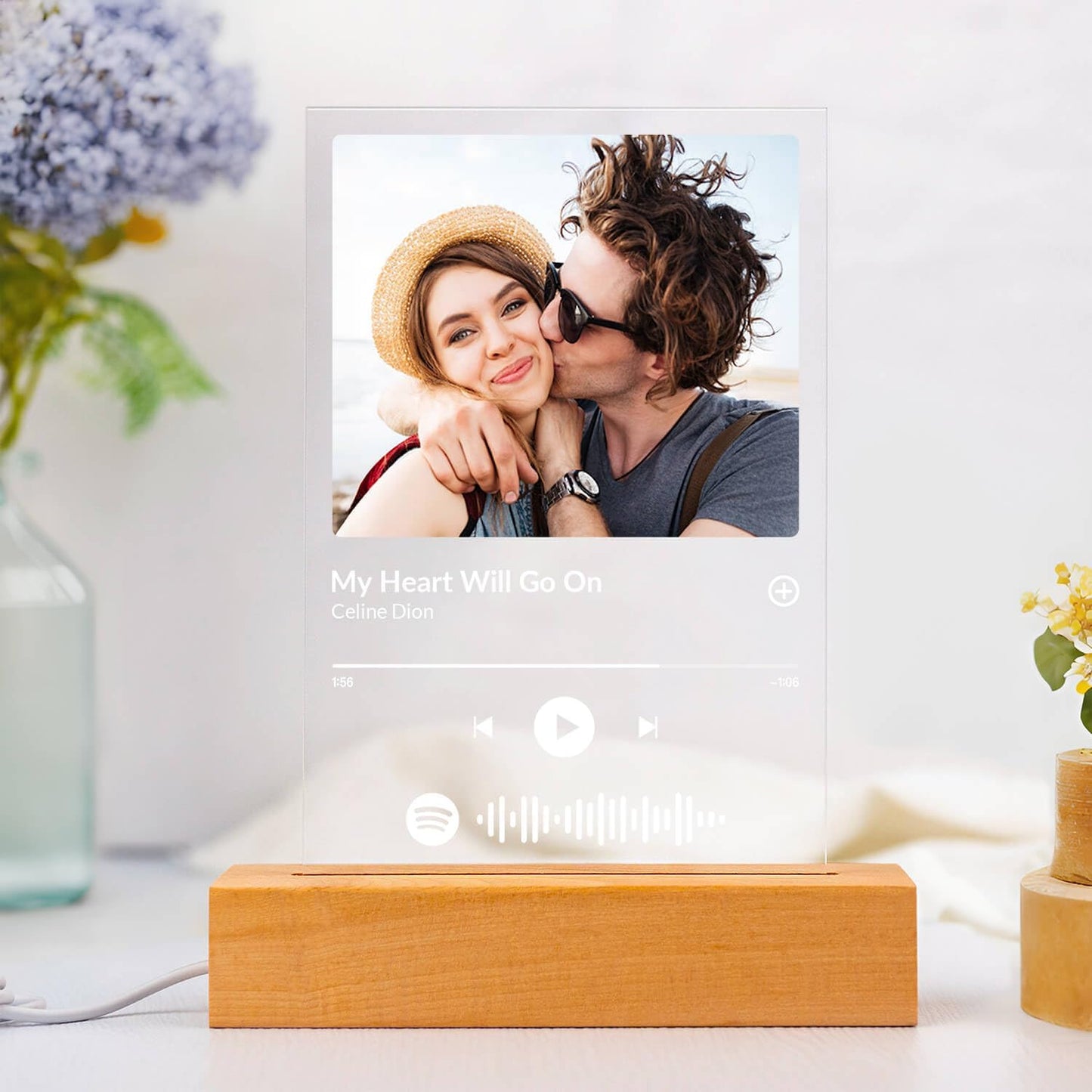 Custom Spotify Plaque, Customized Acrylic Song Plaque/Glass Album Cover, Custom Music Picture Frame, Personalized Anniversary Couple Gifts for Her Him Girlfriend Boyfriend