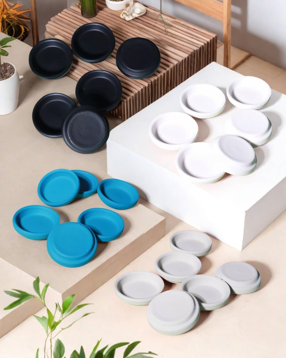 vensovo 2 Inch Black Terracotta Plant Saucer Pots Tray - 12 pcs Mini Planter Saucers for Indoor & Outdoor Plants, Small Clay Trays Perfect for 1 Inch 1.5Inch Flower Pot