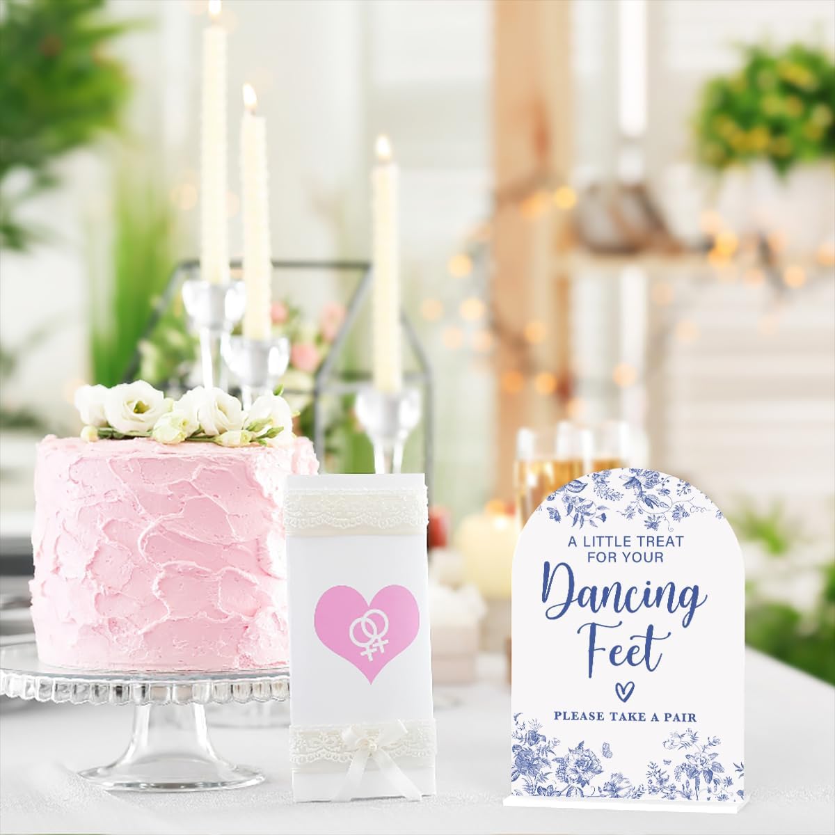 Acrylic Wedding Signs, Dusty Blue Wedding Decor, Blue Weddings Decor, Dancing Feet Signs for Reception, Modern Calligraphy Arch Acrylic Table Top Sign for Weddings Parties Dinners (White)