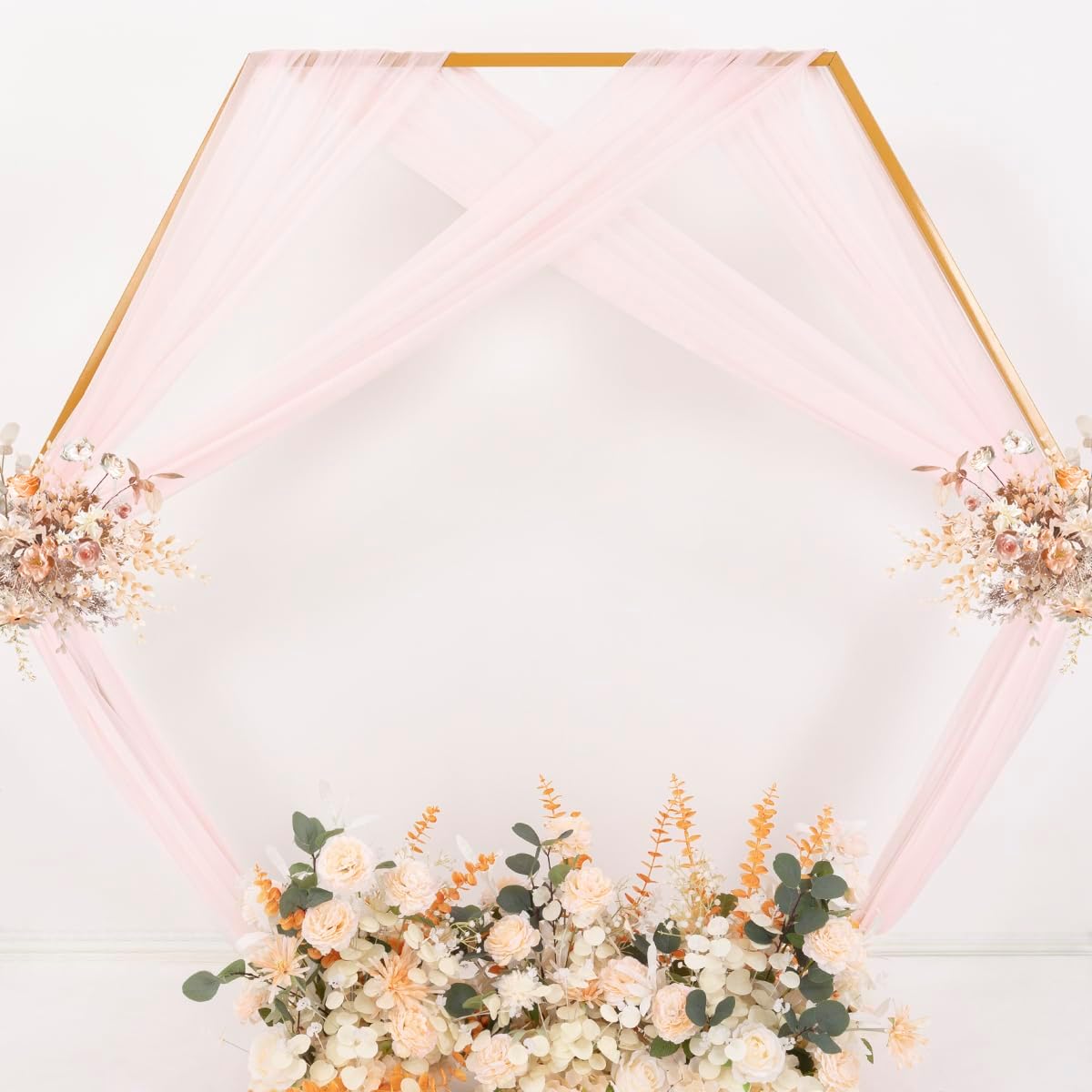 MLMC Blush Pink Wedding Arch Draping Fabric 2 Panels 29" x 20 FT Extra Long Gauze Drapes Sheer Backdrop Curtains 6.6 Yards Outdoor Drapery Panels for Wedding Baby Shower Party Ceiling Decoration