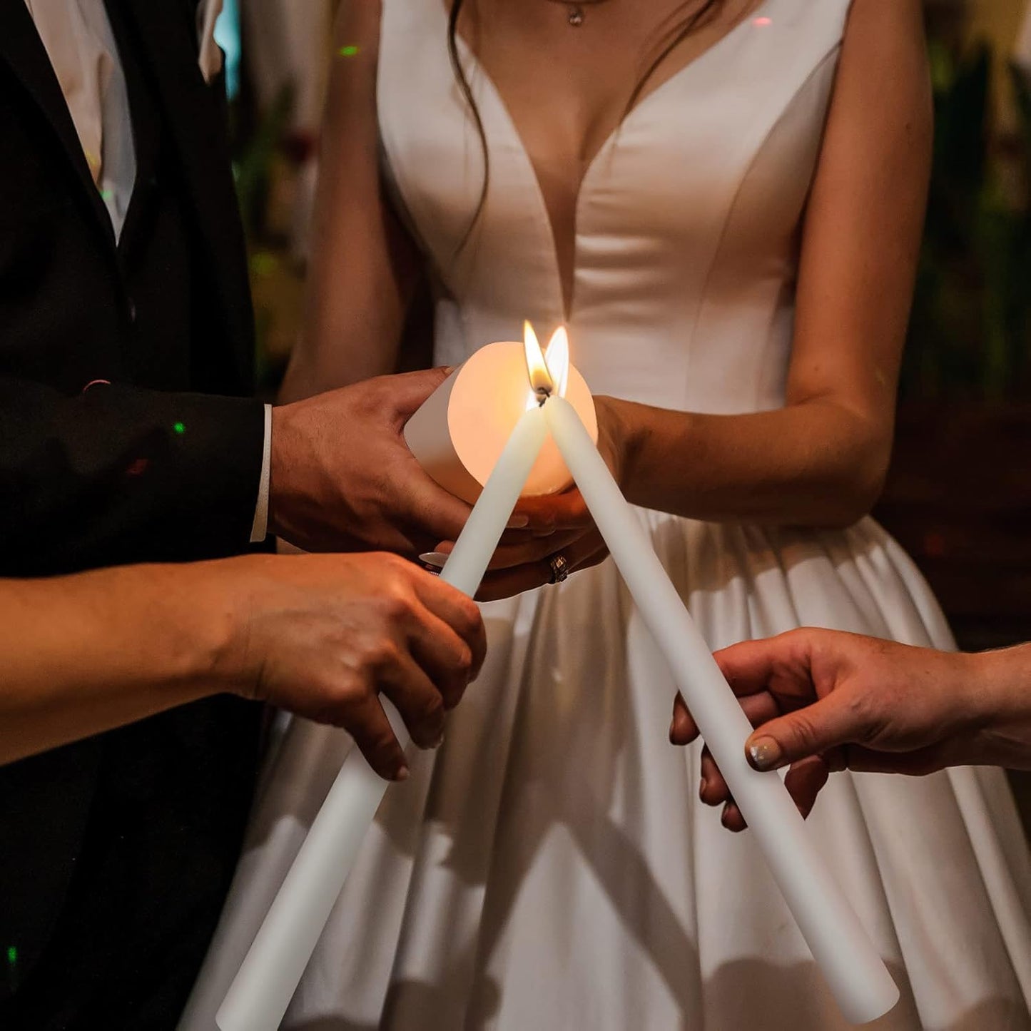 Frienda Unity Candles for Wedding Ceremony Set Wedding Unity Taper Candles Catholic Religious Ceremony Accessories(Vintage Style)