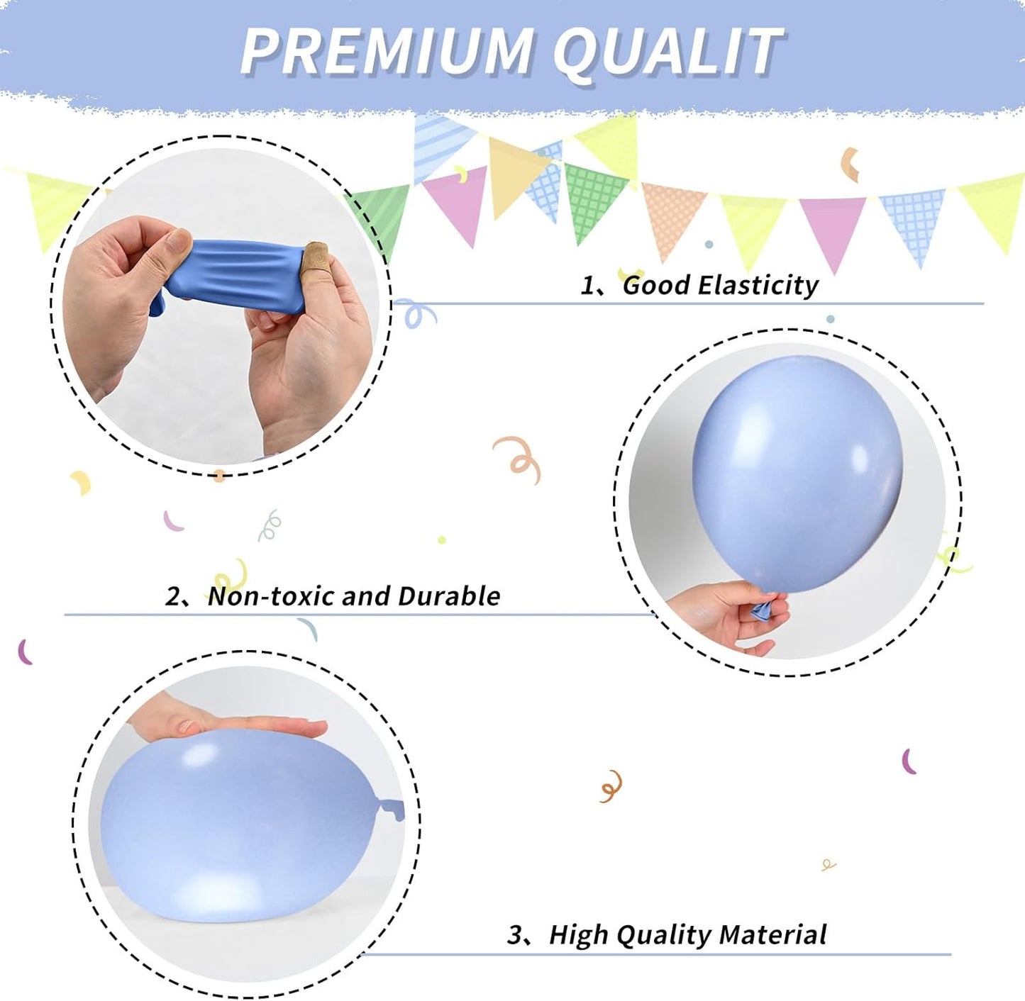 Royal Blue and Gold Balloons, Blue and White Gold Balloons, Macaron Navy Golden Confetti Latex Balloon Graduation Balloon for Birthday Wedding Baby Shower Graduations Party Anniversary Engagement