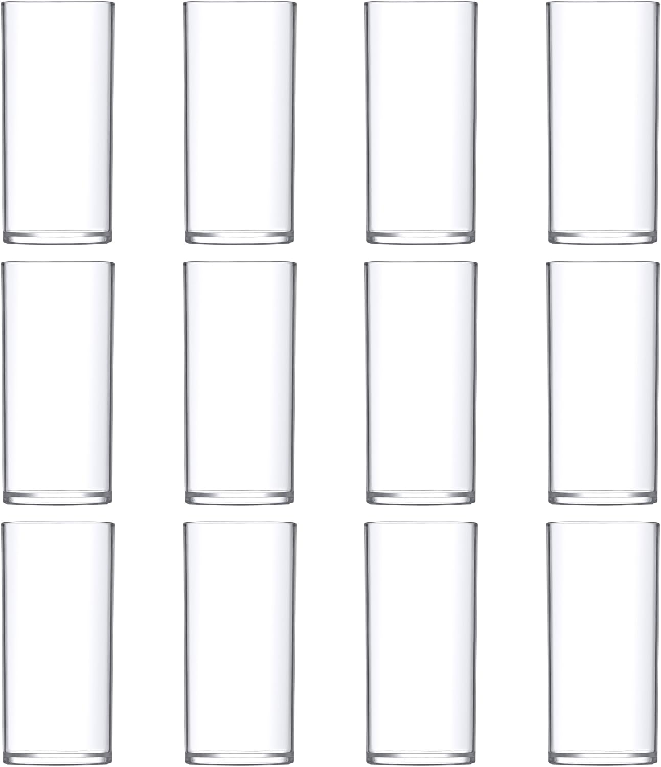 Amazing Abby - Viola Piccolo - Plastic Cylinder Vases (12-Piece Set), Acrylic Flower Vases for Wedding Centerpieces, Home Decorations, Office Ornaments, Shatter-Proof, 6" (H) (Not Glass)