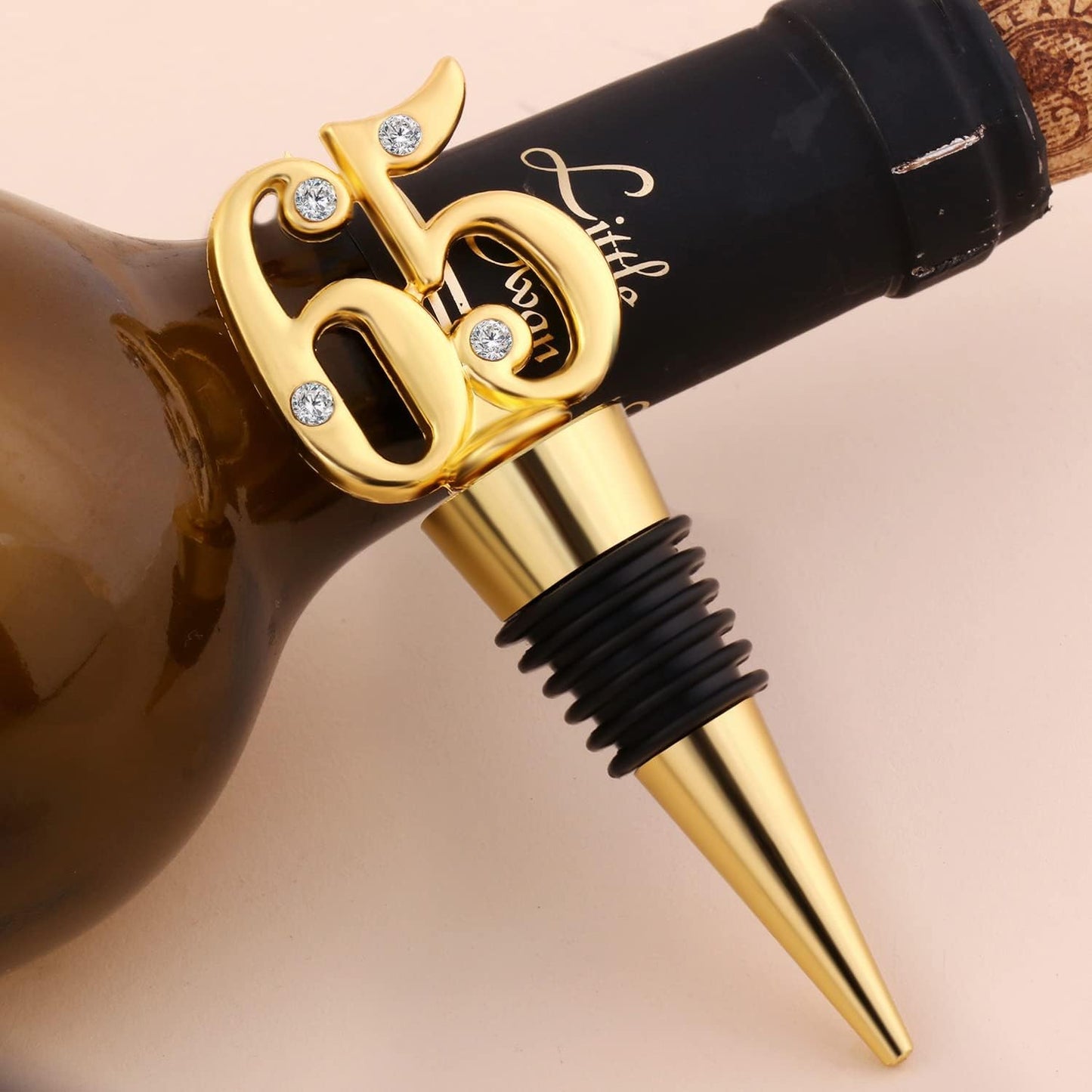 24 Pack 65th Birthday Favors For Guests 65 Years Old Wine Bottle Sioppers With Gift Box For 65th Wedding Anniversary Party Souvenirs Party Favor Decoration