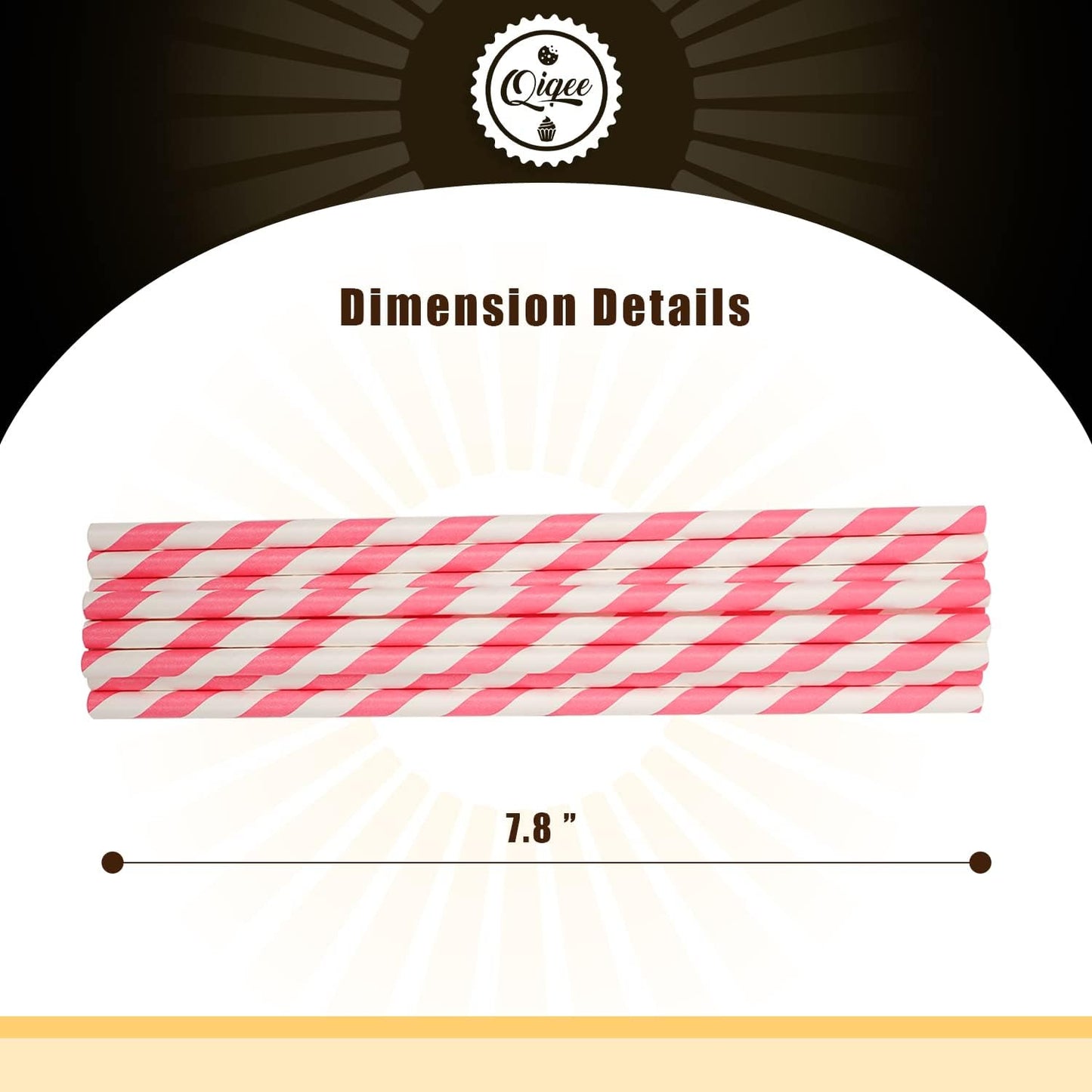 150 Packs Pink Paper Straws Drinking Disposable Stripe Straws Bulk qiqee