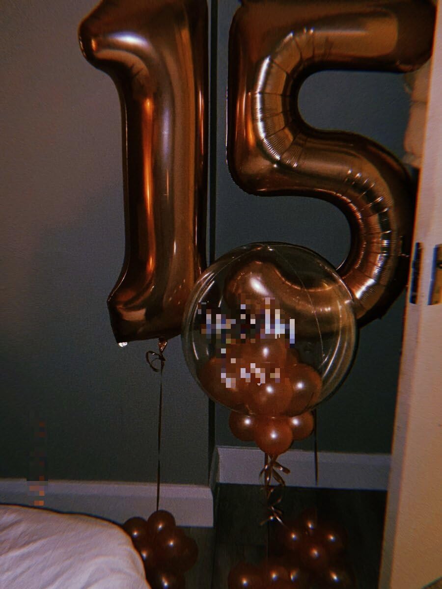 Coffee Brown 40 Inch Large Number 5 Birthday Balloon, 2025 Five 5th 15 25 35 50 55 Birthday Celebration Decorations, Dark Brown Foil 5 Mylar Helium Balloons Girl Boy Anniversary Party Supplies