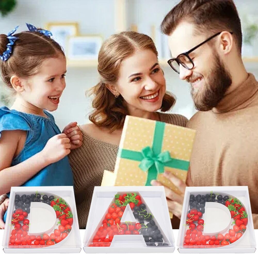 12" Fillable Cardboard Letter Charcuterie Gift Cupcake Box With Cover Sweets Packaging (D)