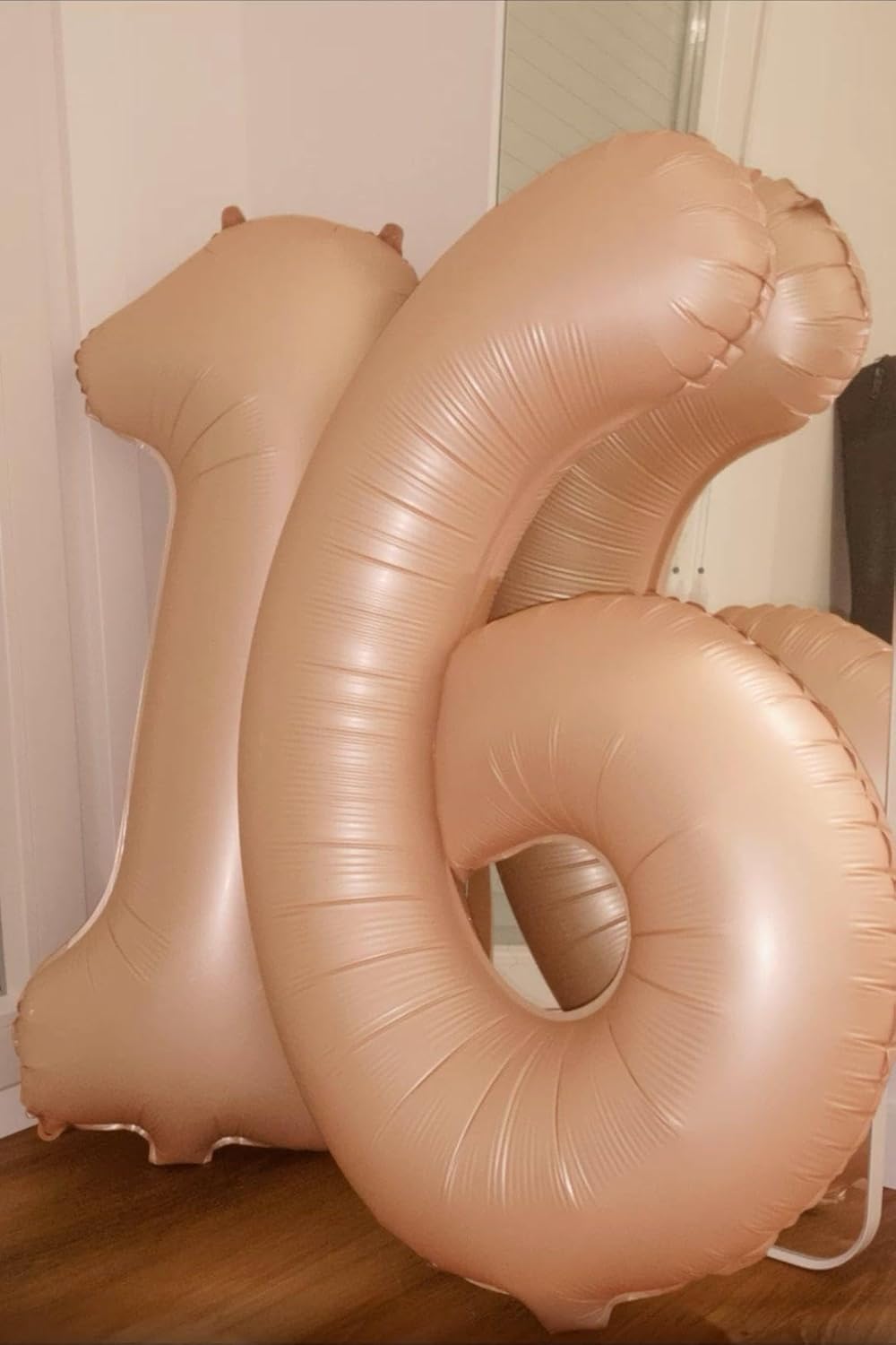 Digital Number 7 Light Brown Birthday Balloon 40 Inch, Foil Balloons for 7 17 27 70 77 Party Decorations Supplies, Light Brown Mylar Numbers Balloon for Seven Wedding Anniversary