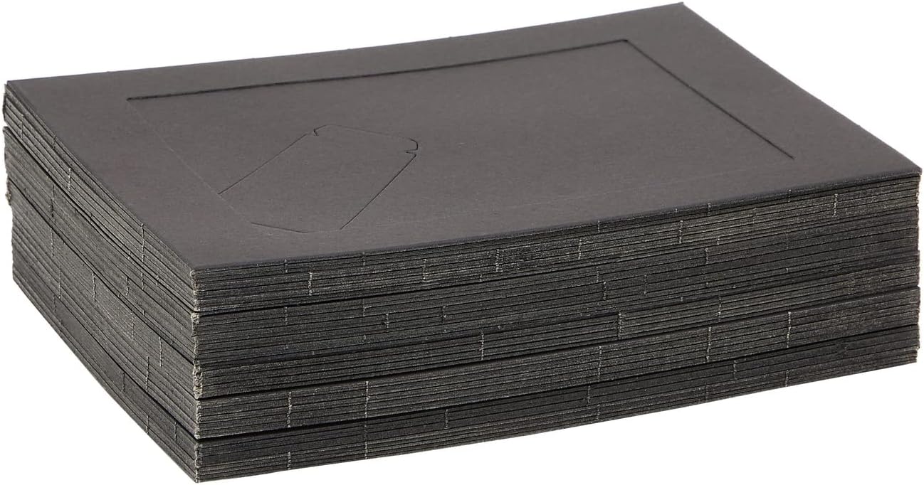 Juvale 4x6 Black Cardboard Photo Frames Bulk -Tabletop Easel Back for DIY Crafts - Paper Picture Frames with Stand 50-Pack