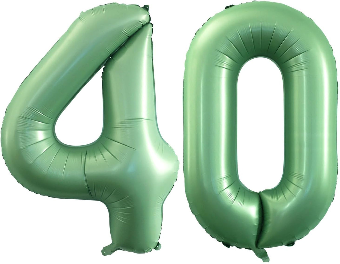 GOER Number 40 Balloons for 40th Birthday Party Decorations,42 Inch Jumbo Foil Helium Balloons for 40th Anniversary (Sage Green)