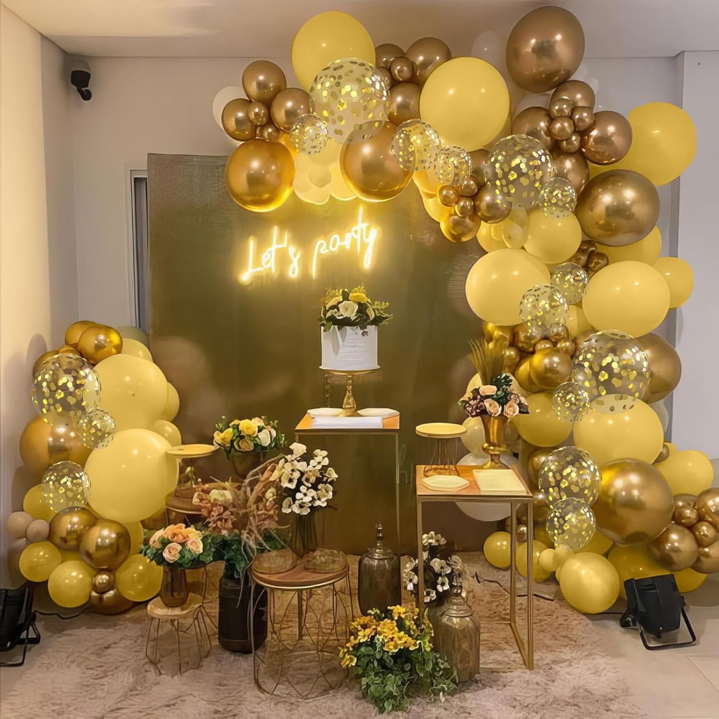 Gold Balloons, Metallic Gold Party Balloons Pearl Gold Latex Balloons Chrome Gold Confetti Balloons for Kids Adults Birthday Wedding Baby Shower Graduation Anniversary Festival Decoration
