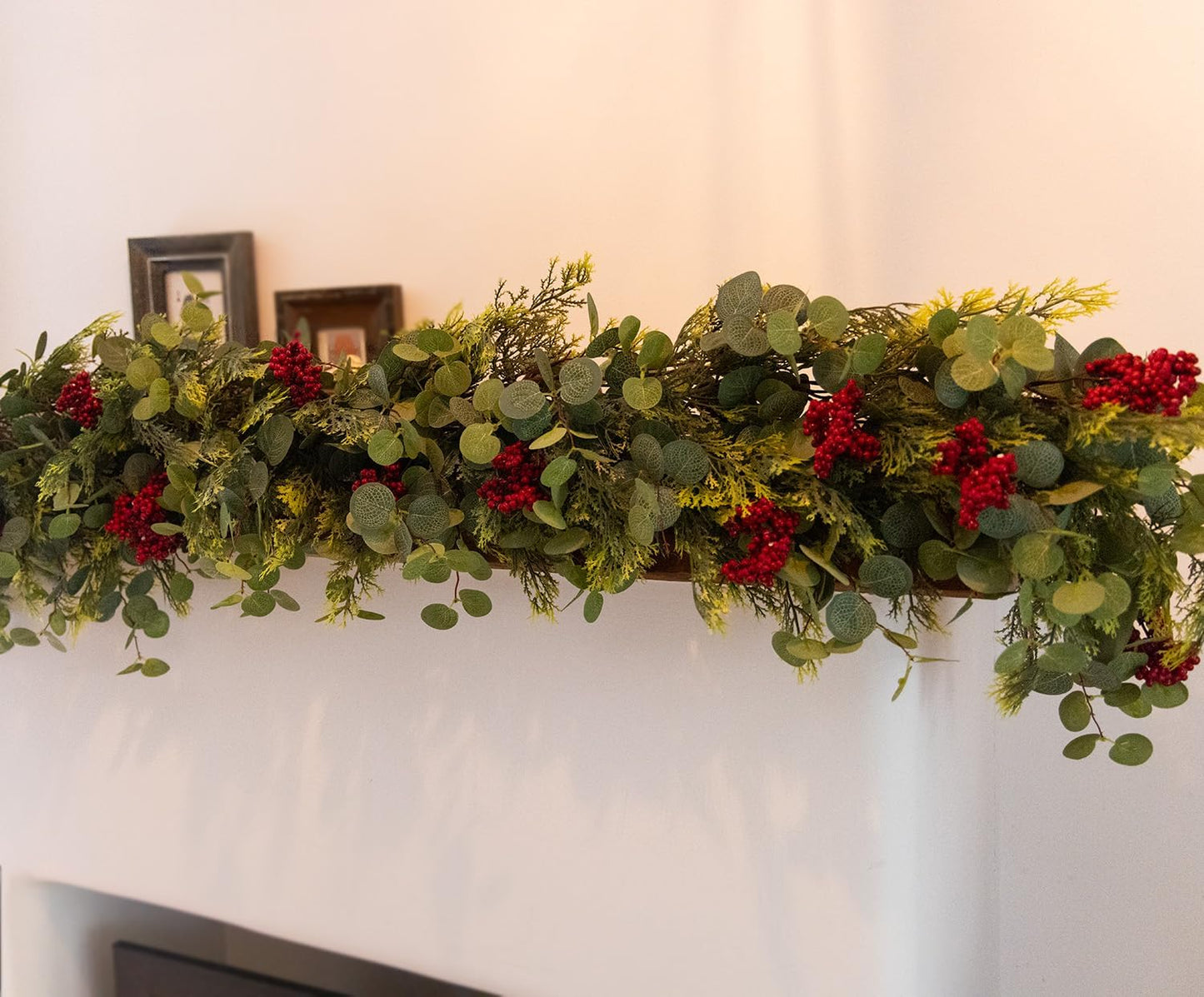 6.3FT Christmas 144 Branch Tips Cedar Garlands, Anna's Whimsy Artificial Pine Cypress Greenery Garland, Decorations Holiday Indoor Outdoor Christmas Decor Winter Garland