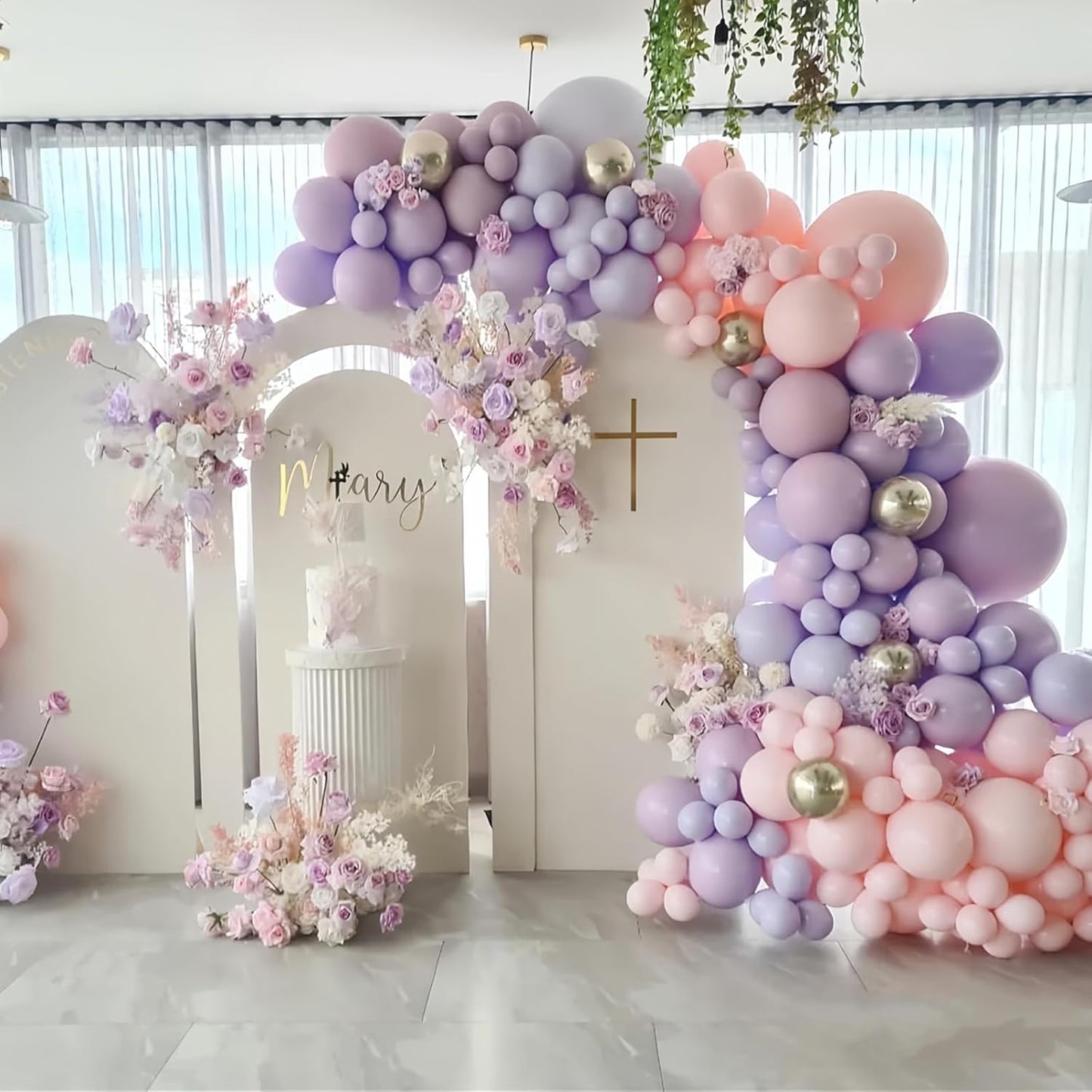412pcs Pastel Purple Balloon Garland Arch Kit 18 12 10 5 Inch Different Sizes Light Purple Latex Balloons for Baby Shower Birthday Wedding Lavender Party Decoration