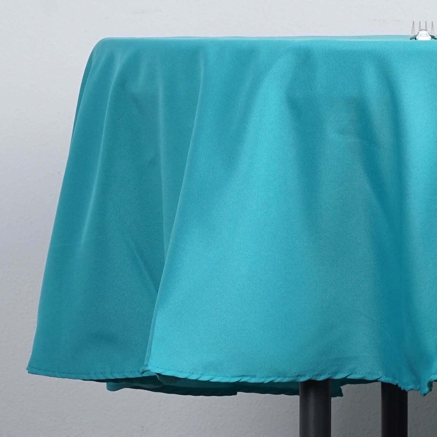 Efavormart Round Tablecloth, 90 Inch Stain & Wrinkle Resistant Washable Table Cloth, Decorative Polyester Fabric Table Cover for Banquet, Wedding, Dining- Turquoise