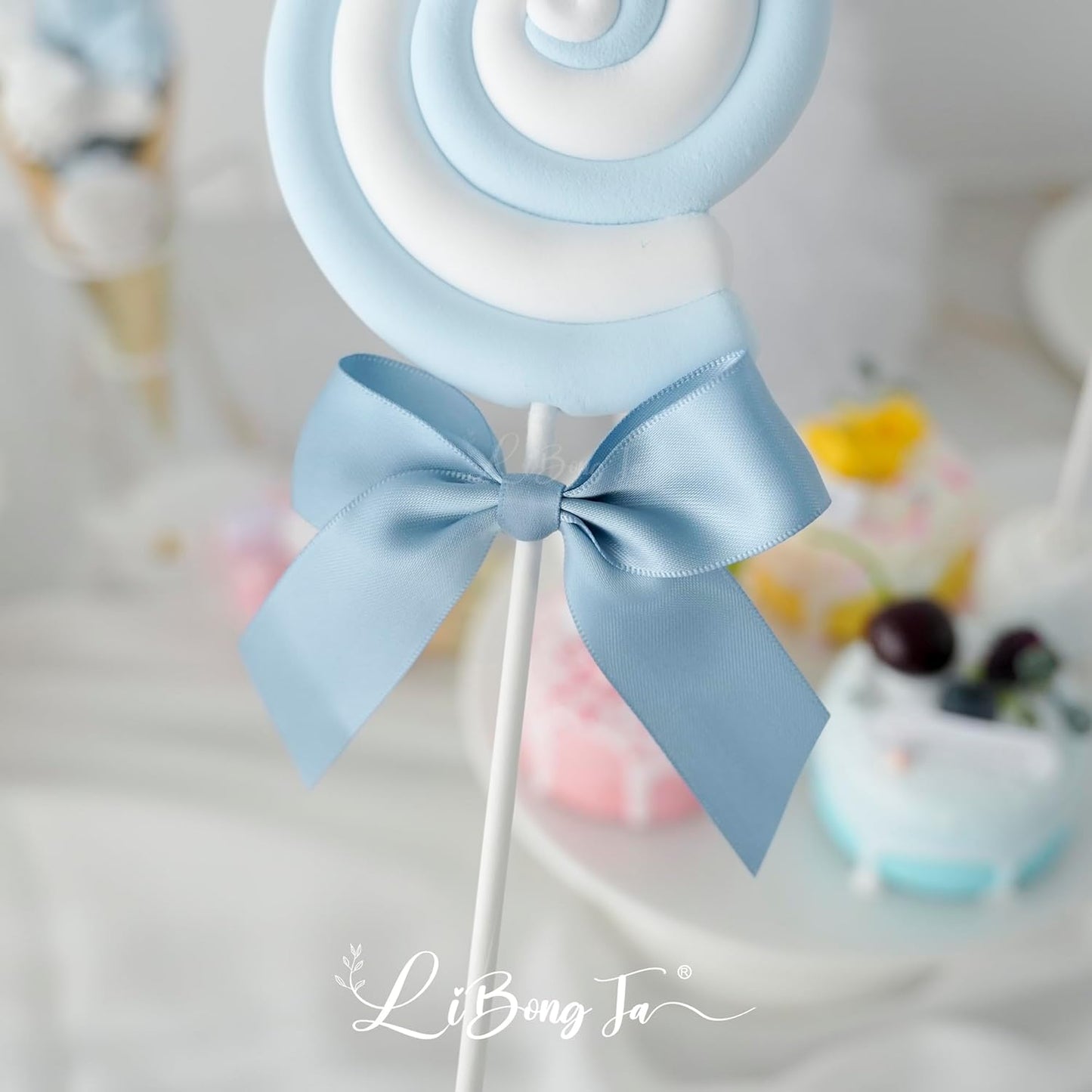 3.5" Dusty Blue Bow Satin Pre-Tied Bows for Gift Wrapping, Small Bows for Crafts, Premade Bows, Candy Apple Bows, Twist Tie Bows for Cake Decorating, Party Favor, Wedding Decoration-36 Counts