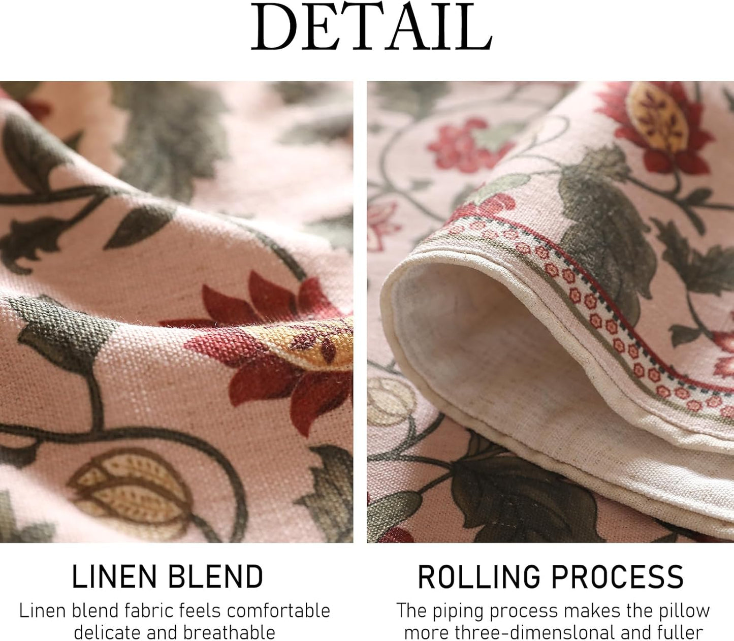 ISAENNE Designer Provence Elegant Linen Extra Long Table Runner 118 Inches,Flower and Leaves Pattern Durable Table Runners for Dining Tables,Thanksgiving,Kitchen Tables,Christmas,12"*118"-Ratina