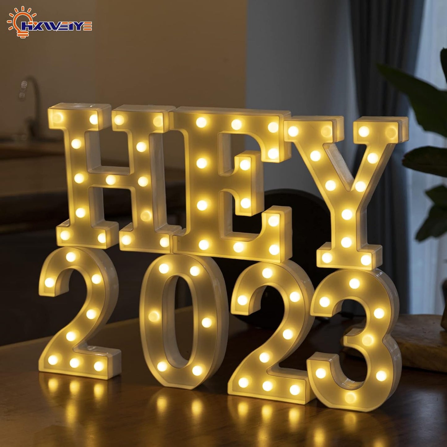 LED Marquee Letters Lights Sign Y, HXWEIYE Led Letter Lights 26 Alphabet, Light Up Number 0-9 Letters Sign Warm White for Party Home Birthday Anniversary Battery Powered (9 * 7.3 * 1.8IN)