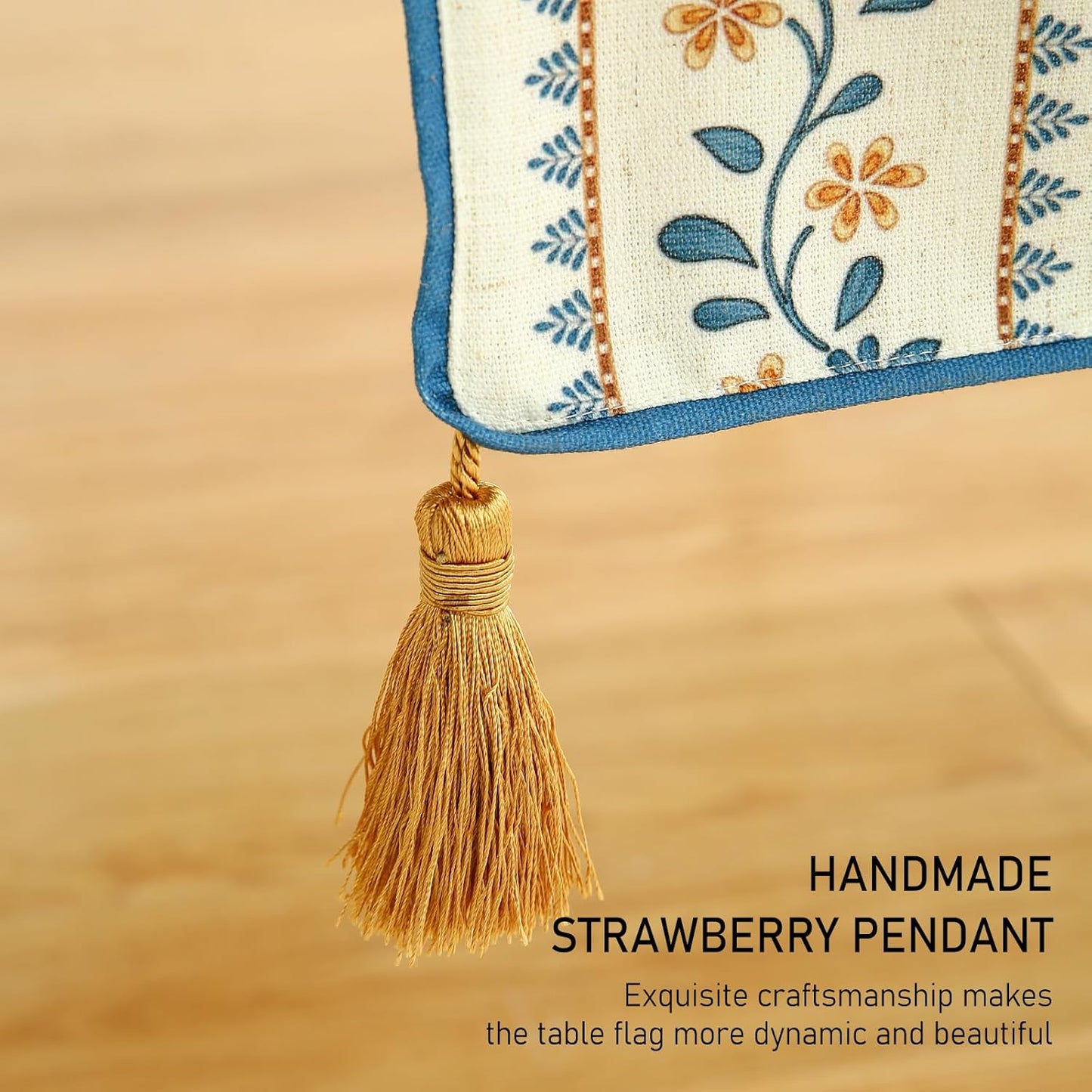 ISAENNE Designer Pale Yellow Elegant Linen Extra Long Table Runner 118 Inches,French Floral Pattern Elegant Table Runners for Dining Tables,Thanksgiving,Kitchen Tables,Christmas,12"*118"-Estevan A