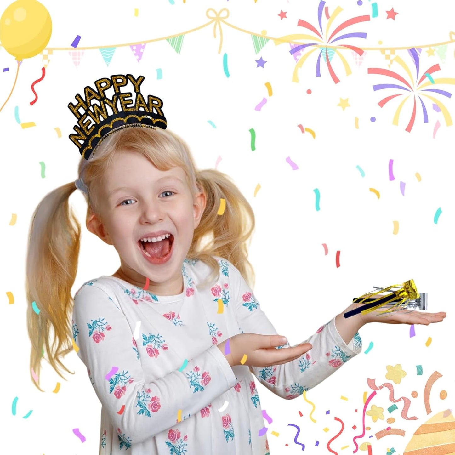 48 Pieces Party Squawkers Christmas Party Blowers Noise Makers for New Year Party Favor Supplies, Silver