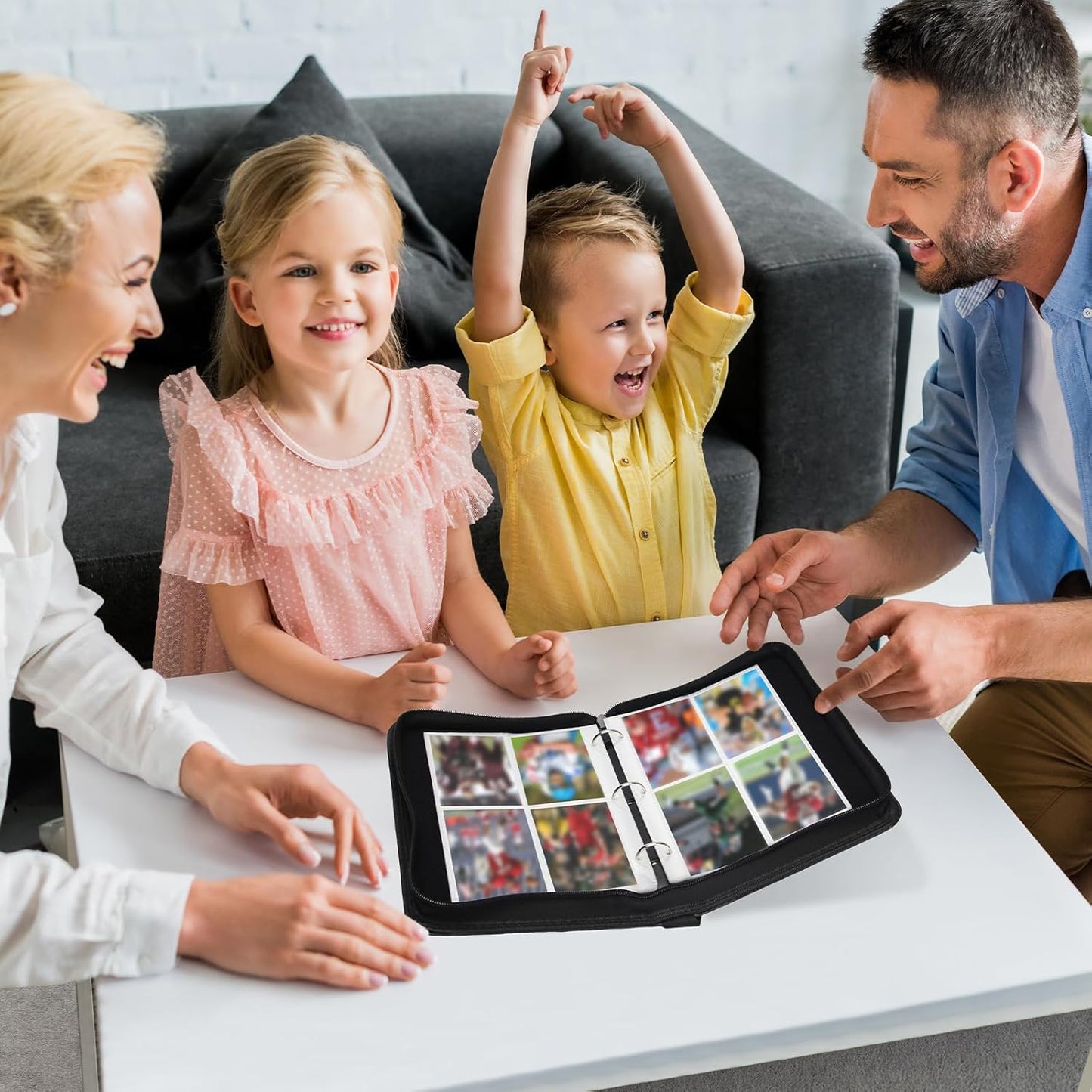 Football Card Binder,Trading Card Binder 4 Pocket,400 Pockets Card Holder with 50 Removable Sleeves,Trading Card Albums for Game Cards,Premium Card Book, Game Cards & Sports Cards Red