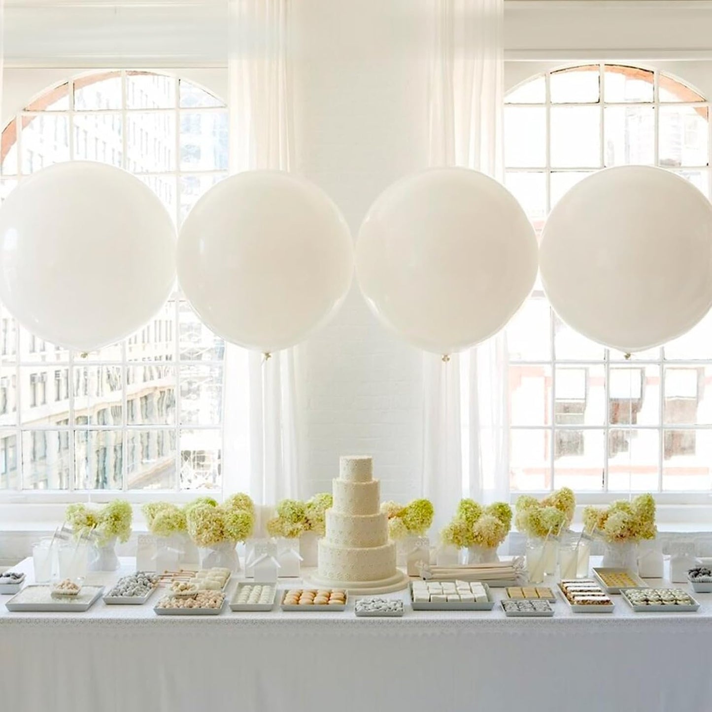 Giant 36 inch Balloons, 4pcs Large White Jumbo Balloons for Wedding, Party & Baby Shower Decorations