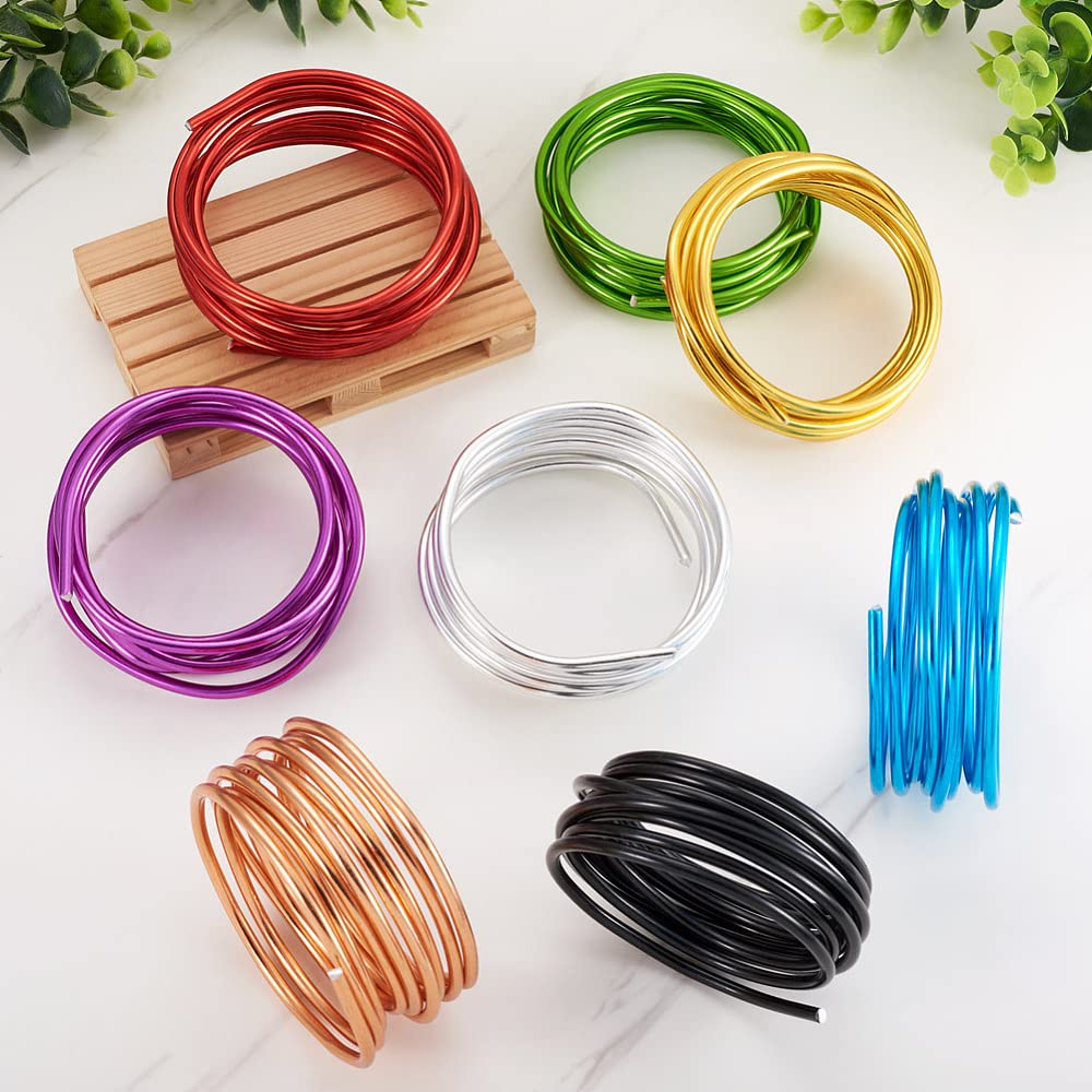Fashewelry 52 Feet 6 Gauge Aluminum Wire 8 Colors Bendable Metal Sculpting Wire for Jewelry Craft, Dolls Skeleton, Wall Sculpting, Garden Decor