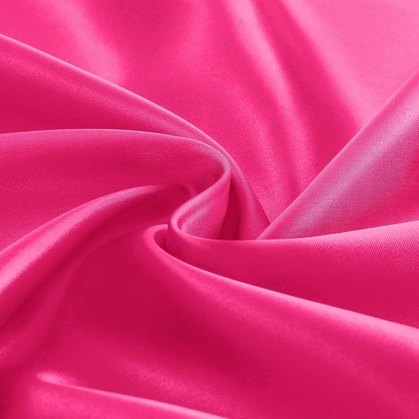 KKJIAF 1 Pack 60 Inch / 5ft Round Table Cloth, Hot Pink Overlay Round Satin Table Cover, Silky Satin Dining Tablecloths for Wedding Buffet Parties Banquet Decoration