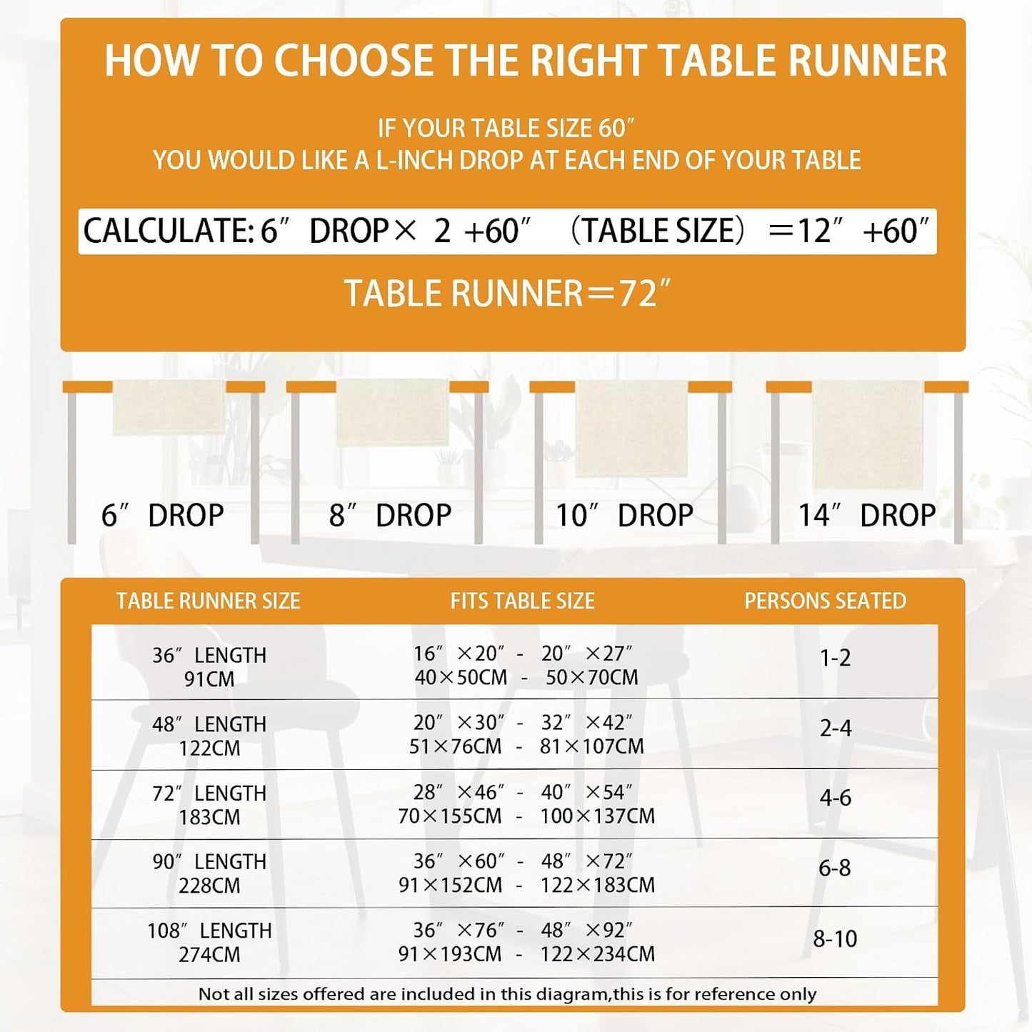 XCHI Fall Color Wild Flowers Watercolor Table Runner Table Decoration for Kitchen Dining Dinner Autumn Home Decor 13x90 Inch