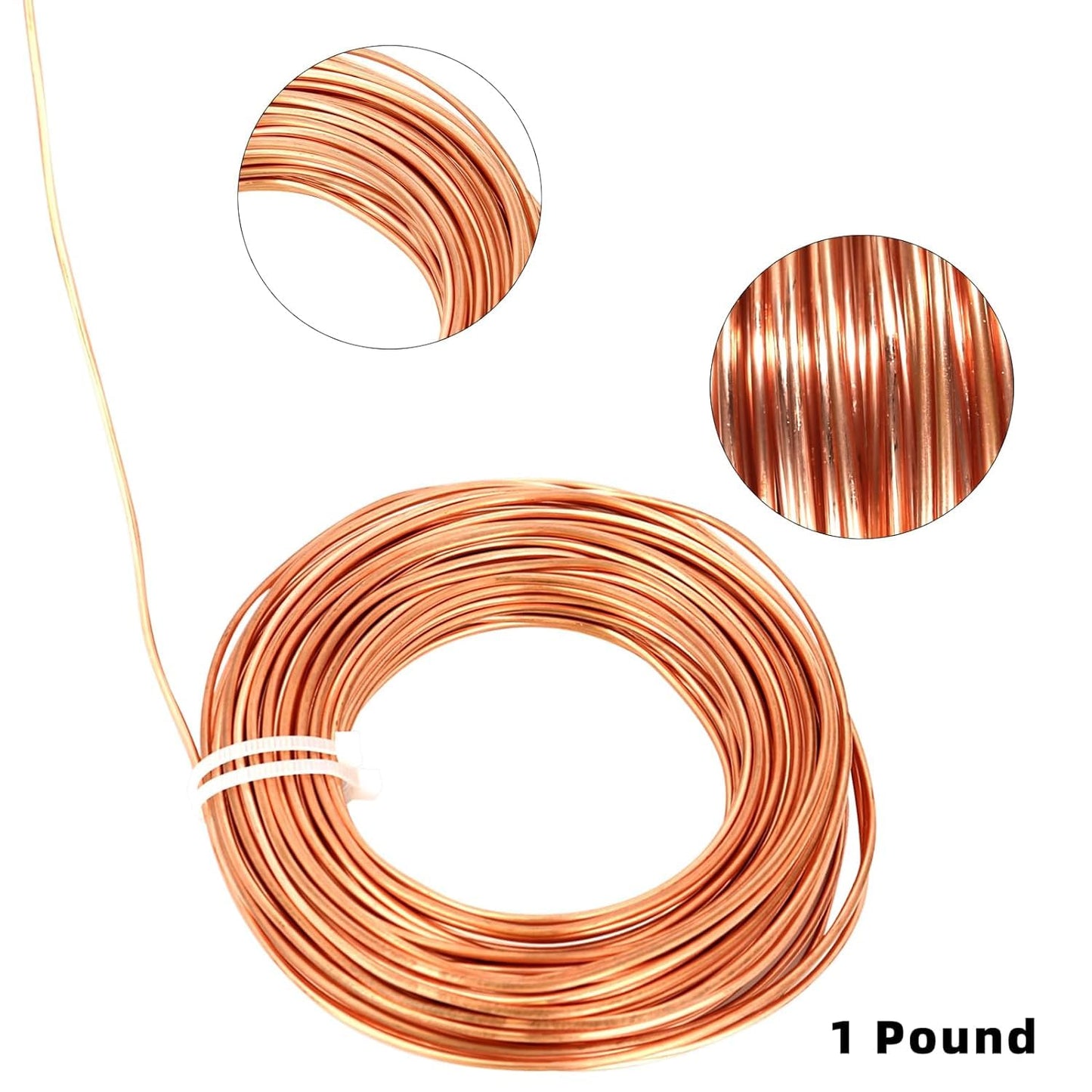 99.9% Soft Copper Wire, 6 Gauge/ 4.1 mm Diameter, 12.5 Feet / 3.8m, 1 Pound Spool Pure Copper Wire, Jewelry Making Wire Craft Wire