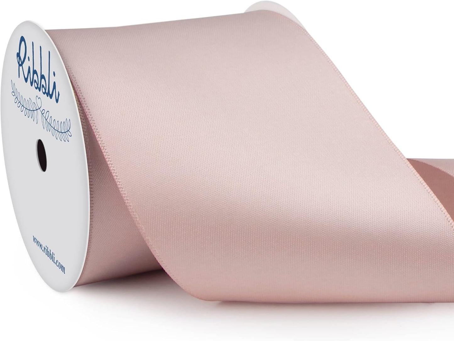 Ribbli Vanilla Double Faced Satin Ribbon, 3” x Continuous 10 Yards,Use for Bows Bouquet,Gift Wrapping,Floral Arrangement,Wedding Decoration