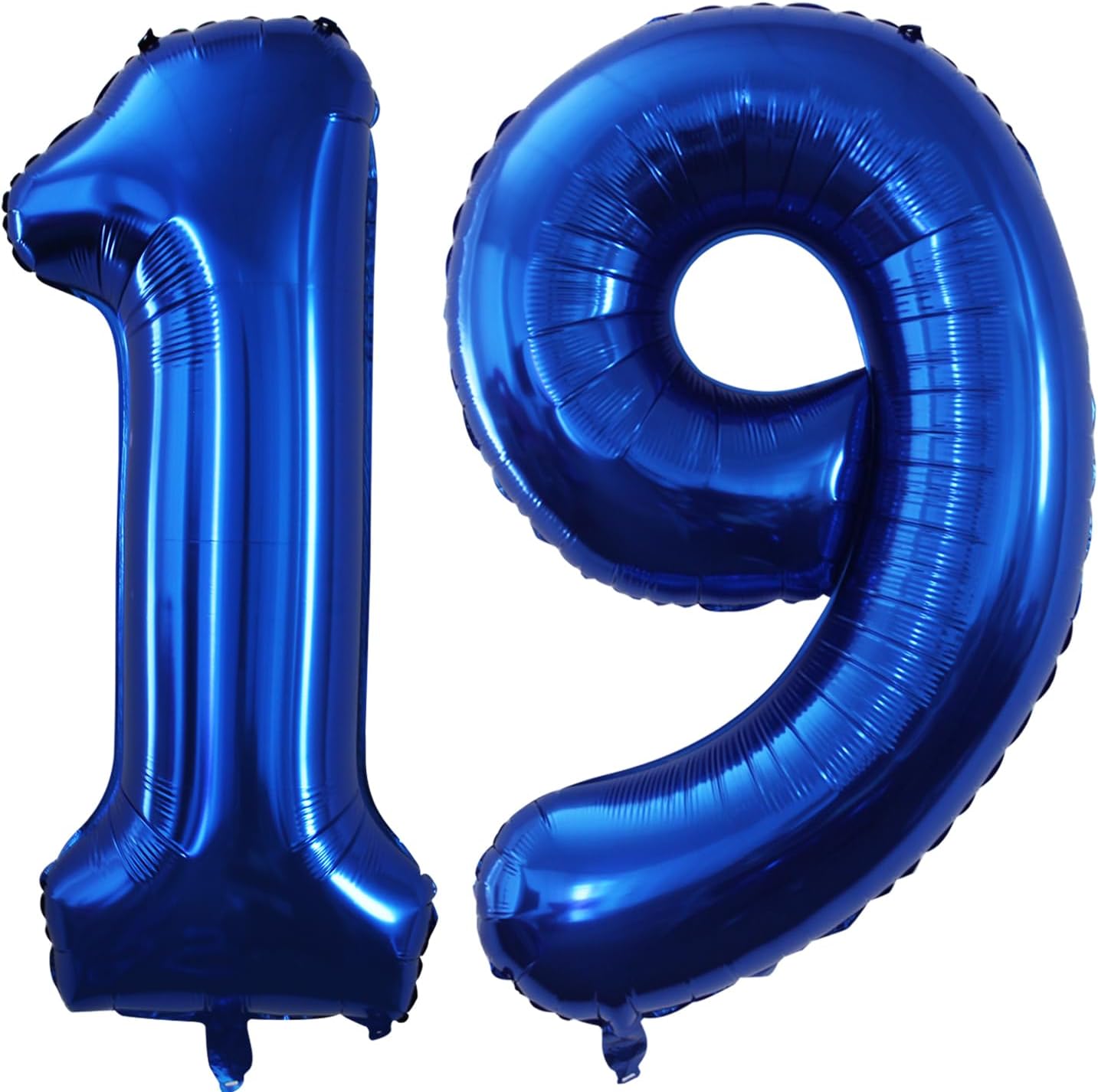 GOER Number 19 Balloons for 19th Birthday Sweet 19 Party Decorations,42 Inch Jumbo Foil Helium 91 Balloons for 91st Birthday Party Decoration (Blue)