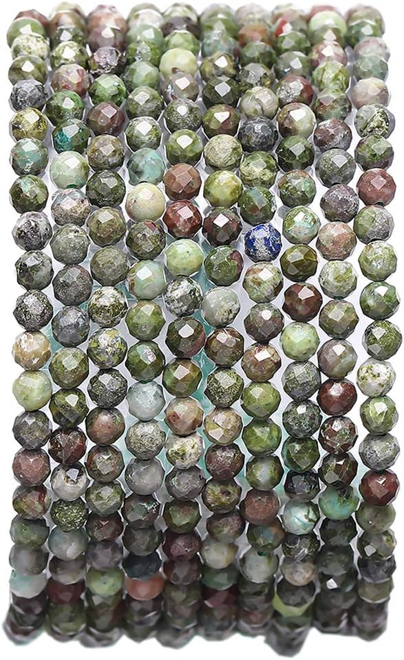 Faceted Natural Dragon Blood Stone Round Loose Semi Gemstone Beads for Jewelry Making 3-3.5mm 38cm
