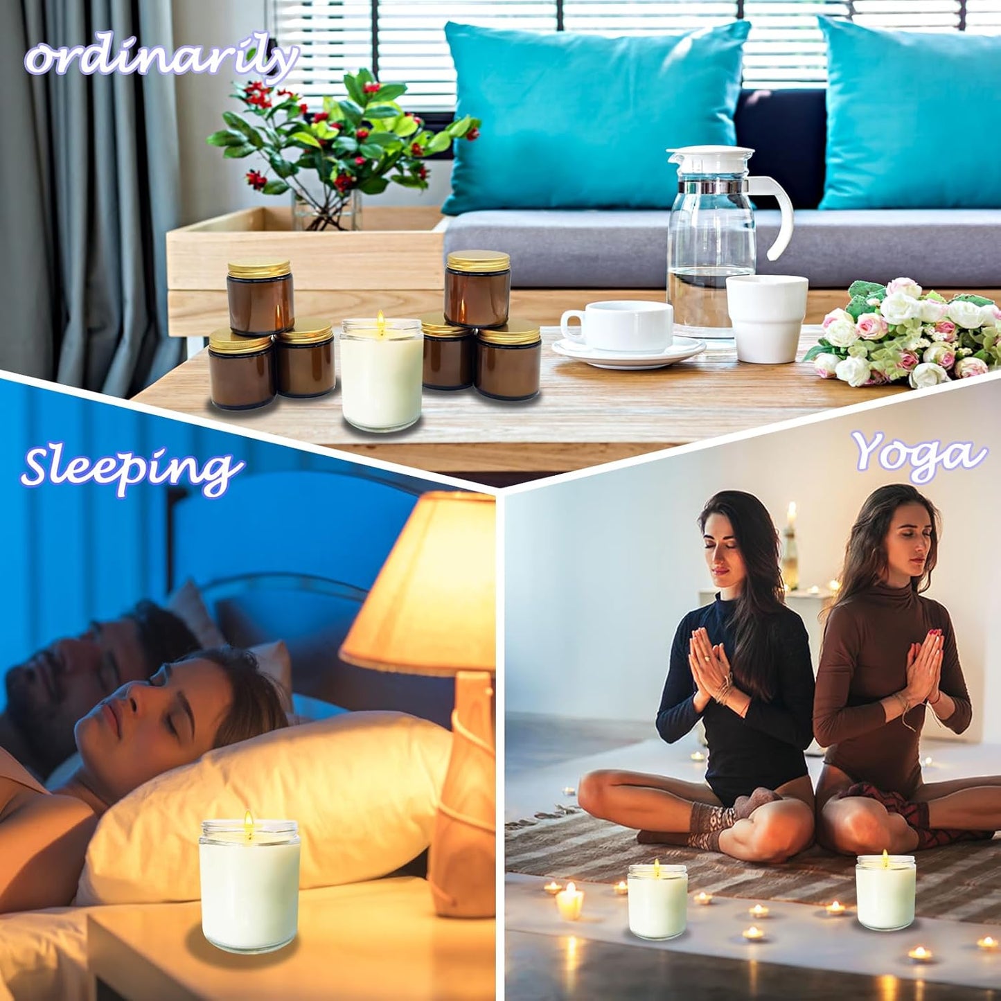 12 Pcs 8 Oz Bulk White Soy Candles,Rose Scented Candles Set,Bulk Aromatherapy Candle,Great Stress Relieving Scented Candle for Girls as a Gift for Birthdays, Weddings and More!